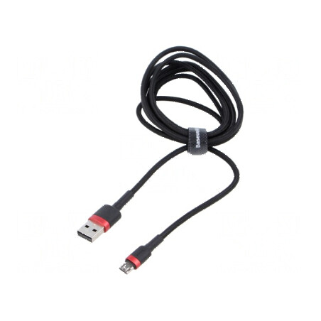 Cablu USB 2.0 High Speed 1m Negru Textile 2.4A | Electronic-mag.ro | Componente Electronice