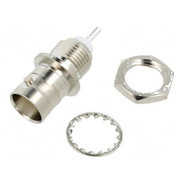 Conector BNC soclu mamă drept 50Ω lipire PTFE argintat alamă | Electronic-mag.ro | Componente Electronice