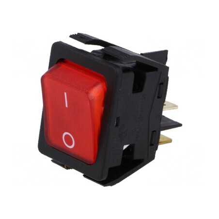 Rocker DPST ON-OFF 16A/250VAC 20A/28VDC roşu 6050 | Electronic-mag.ro | Componente Electronice