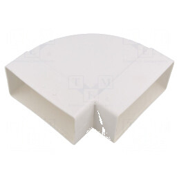 Cot orizontal plat alb ABS 110x55mm 90° | Electronic-mag.ro | Componente Electronice
