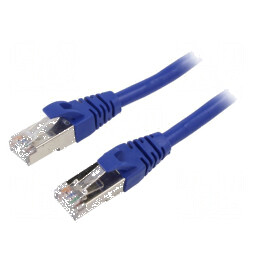 Cablul patch F/UTP 6 litat Cu PVC albastru 3m 26AWG | Electronic-mag.ro | Componente Electronice