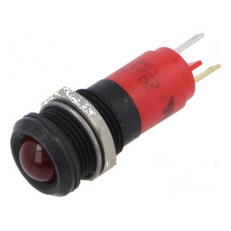 Lampă LED roșie 12VDC 12VAC Ø14mm | Electronic-mag.ro | Componente Electronice