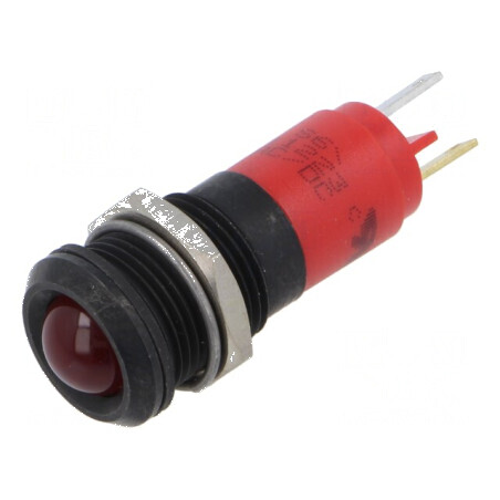 Lampă LED roșie 12VDC 12VAC Ø14mm | Electronic-mag.ro | Componente Electronice