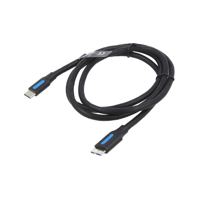 Cablu USB 3.0 Micro B la USB C, 1m, Negru | Electronic-mag.ro | Componente Electronice