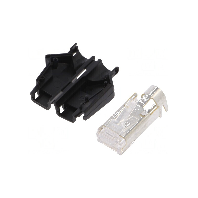 Conector RJ45 ecranat Cat 5e TM21P cu manșon IDC PIN 8 | Electronic-mag.ro | Componente Electronice