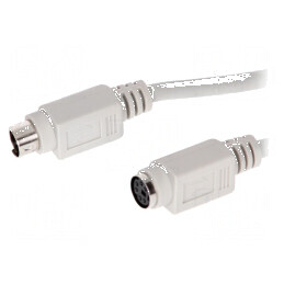 Cablu PS/2 5m gri, soclu la mufă, conexiune 1:1 | Electronic-mag.ro | Componente Electronice