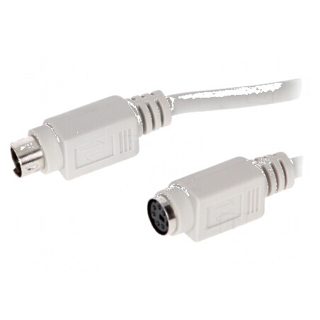 Cablu PS/2 5m gri, soclu la mufă, conexiune 1:1 | Electronic-mag.ro | Componente Electronice