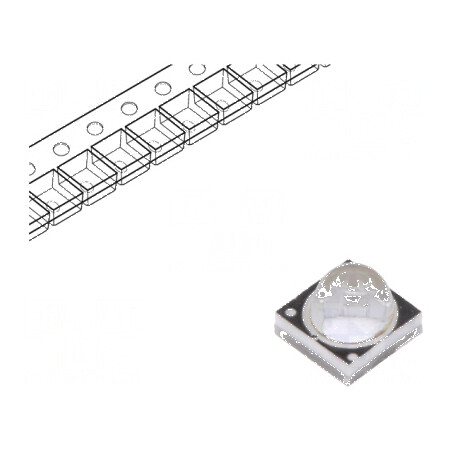 LED UV 1000mA 60° λd: 365-370nm 3W 3,3x3,3x2,48mm | Electronic-mag.ro | Componente Electronice