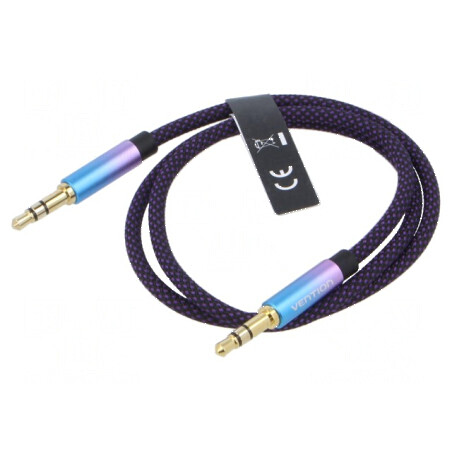Cablu audio Jack 3,5mm aurit, 0,5m, mufe din ambele părţi | Electronic-mag.ro | Componente Electronice