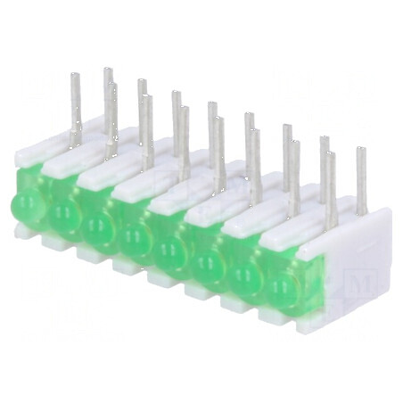 LED 8 diode verde 20mA lentilă difuză 20m | Electronic-mag.ro | Componente Electronice