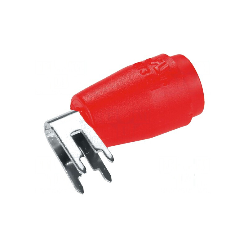 Conector banană 4mm soclu roșu 25A 27,7mm PCB 5mΩ 1kV | Electronic-mag.ro | Componente Electronice