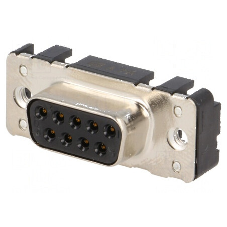 D-Sub 9 PIN Soclu Mamă Drept THT M3 cu Fixare prin Şuruburi | Electronic-mag.ro | Componente Electronice