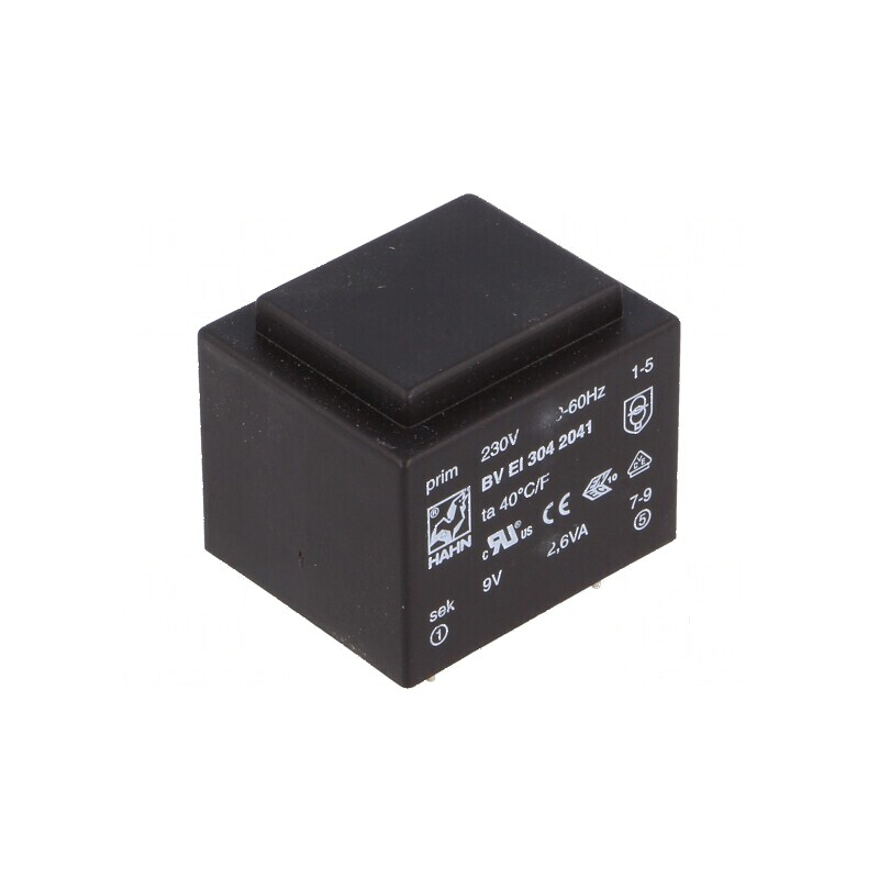 Transformator încapsulat 2,6VA 230VAC 9V 289mA pentru PCB BVEI | Electronic-mag.ro | Componente Electronice Transformator încapsulat 2,6VA 230VAC 9V 289mA pentru PCB BVEI | Electronic-mag.ro | Componente Electronice