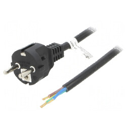 Cablu CEE 7/7 E/F 1,5m 16A 250V PVC Negru | Electronic-mag.ro | Componente Electronice
