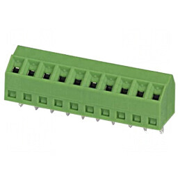 Regletă de conexiuni PCB unghi 55° 3,5mm 8 piste 10A | Electronic-mag.ro | Componente Electronice