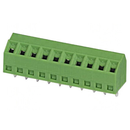 Regletă de conexiuni PCB unghi 55° 3,5mm 8 piste 10A | Electronic-mag.ro | Componente Electronice
