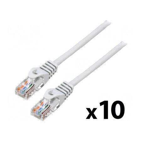 Patch cord U/UTP 5e 0,25m CCA PVC gri 26AWG Fire: 8 | Electronic-mag.ro | Componente Electronice