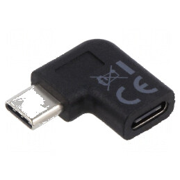 Adaptor USB 3.0 USB C Mufă Unghiată Neagră | Electronic-mag.ro | Componente Electronice
