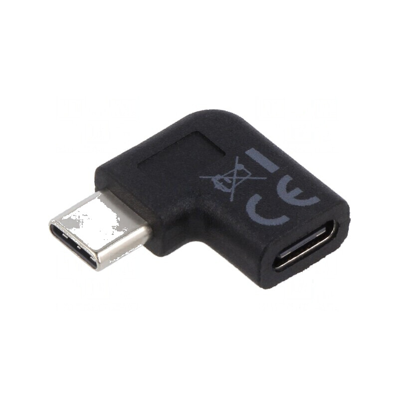 Adaptor USB 3.0 USB C Mufă Unghiată Neagră | Electronic-mag.ro | Componente Electronice