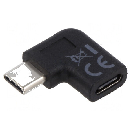 Adaptor USB 3.0 USB C Mufă Unghiată Neagră | Electronic-mag.ro | Componente Electronice