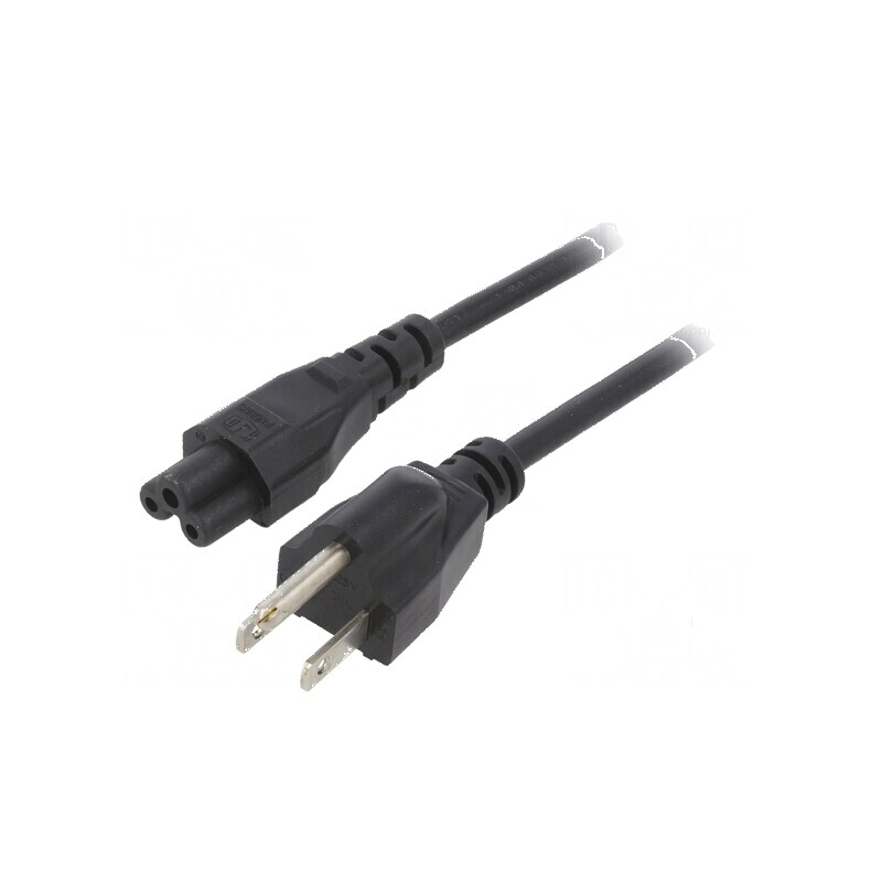 Cablu IEC C5 3x18AWG mamă cu mufă NEMA 5-15 (B) PVC 1,8m negru | Electronic-mag.ro | Componente Electronice Cablu IEC C5 3x18AWG mamă cu mufă NEMA 5-15 (B) PVC 1,8m negru | Electronic-mag.ro | Componente Electronice