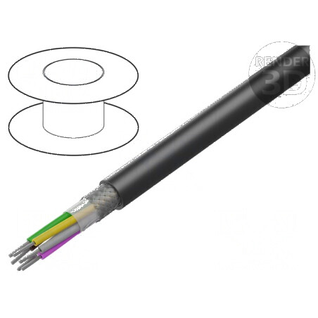 Cablu LiYCY UL 6x24AWG PVC negru 300V | Electronic-mag.ro | Componente Electronice
