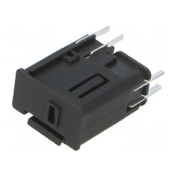 Clemă siguranţe cilindrice 5x20mm clichet neagră | Electronic-mag.ro | Componente Electronice