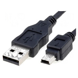 Cablu USB 2.0 A la B mini 5m negru pentru Canon | Electronic-mag.ro | Componente Electronice