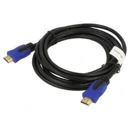 Cablu HDMI 2.0 3m Negru PVC 30AWG Mufă Dublă | Electronic-mag.ro | Componente Electronice