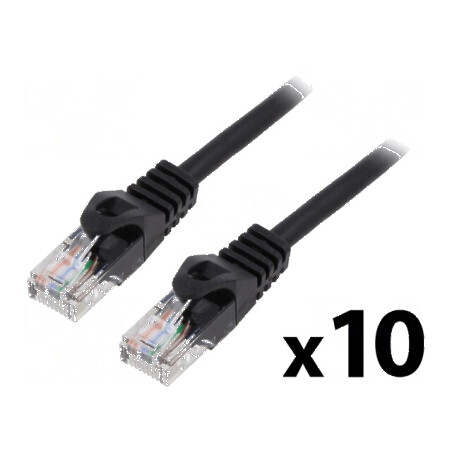 Patch cord U/UTP 5e 0,25m 26AWG CCA PVC negru | Electronic-mag.ro | Componente Electronice