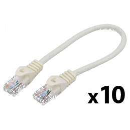 Patch cord U/UTP 5e 0,25m CCA PVC alb 26AWG | Electronic-mag.ro | Componente Electronice