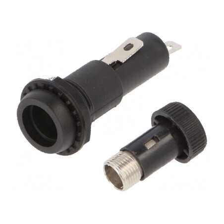 Clemă 6,3x32mm 15A 250VAC UL94V-1 pentru panou, Orificiu Ø15,2mm | Electronic-mag.ro | Componente Electronice