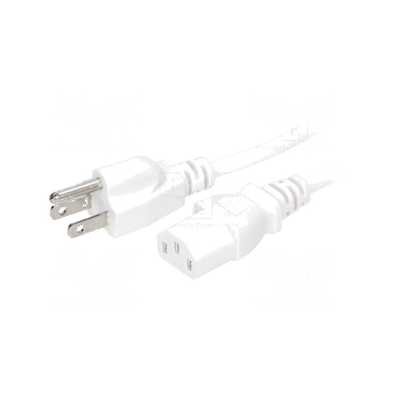 Cablu IEC C13 mamă NEMA 5-15 (B) 1,5m alb 3x18AWG PVC | Electronic-mag.ro | Componente Electronice Cablu IEC C13 mamă NEMA 5-15 (B) 1,5m alb 3x18AWG PVC | Electronic-mag.ro | Componente Electronice
