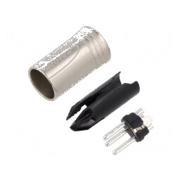 Conector XLR mufă tată PIN 3 drept 16A fără manșon pe cablu | Electronic-mag.ro | Componente Electronice