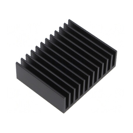 Radiator extrudat cu aripioare negre 50mm x 37,5mm x 20mm | Electronic-mag.ro | Componente Electronice