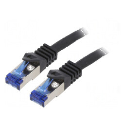 Cablul Patch S/FTP 6a 1,5m LSZH negru 26AWG | Electronic-mag.ro | Componente Electronice