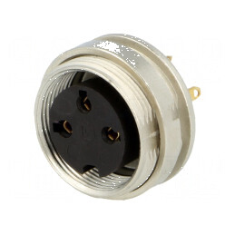 Conector M16 soclu mamă lipire 3 pini 5A 250V IP40 0,75mm2 | Electronic-mag.ro | Componente Electronice