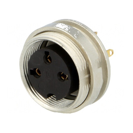 Conector M16 soclu mamă lipire 3 pini 5A 250V IP40 0,75mm2 | Electronic-mag.ro | Componente Electronice