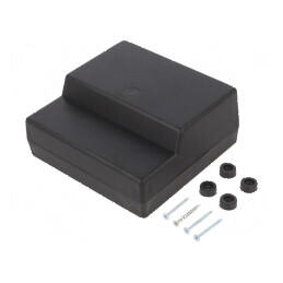 Carcasă desktop ABS neagră 125mm x 120mm x 53mm | Electronic-mag.ro | Componente Electronice