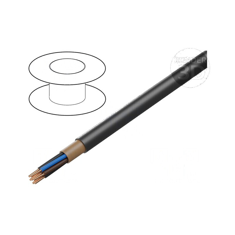 Cablu NYY 2x2,5mm² rotund cu sârmă Cu PVC negru 600V 1kV | Electronic-mag.ro | Componente Electronice