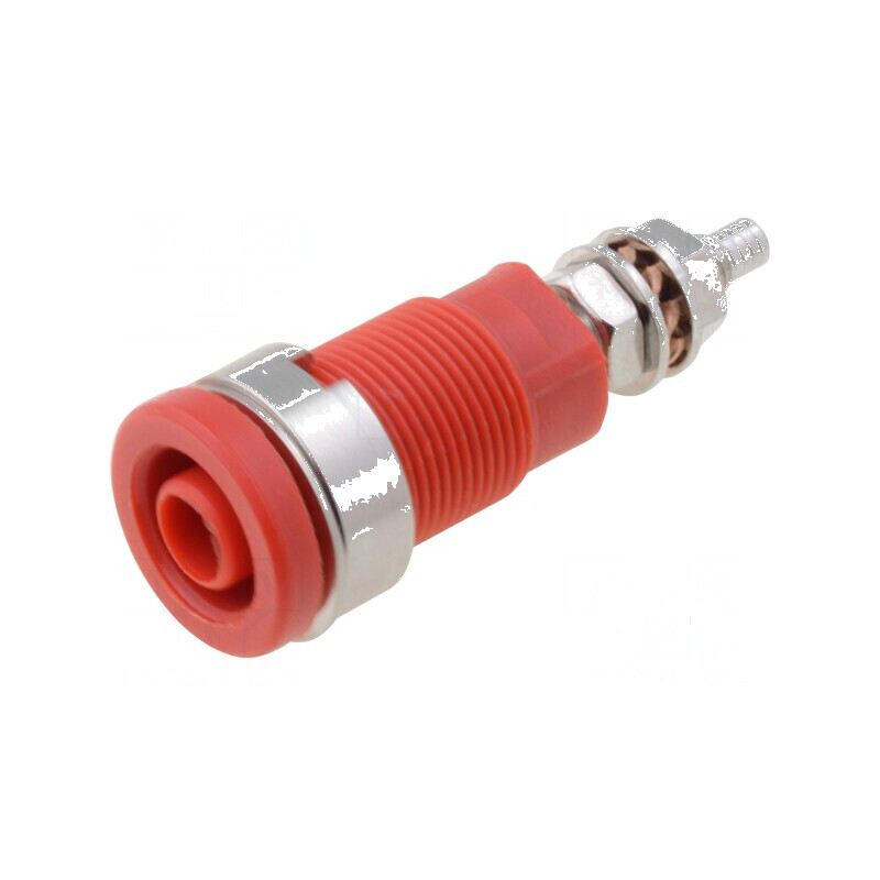Conector banană 4mm soclu 32A 1kV roşu nichelat pe panou | Electronic-mag.ro | Componente Electronice Conector banană 4mm soclu 32A 1kV roşu nichelat pe panou | Electronic-mag.ro | Componente Electronice