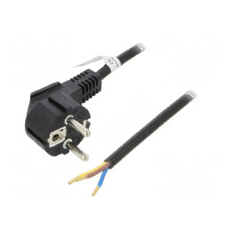 Cablu CEE 7/7 (E/F) ştecăr în unghi 1,5m PVC negru | Electronic-mag.ro | Componente Electronice