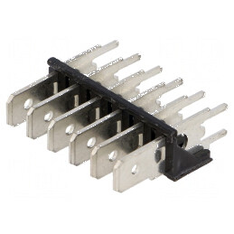 Conector spadă 6,3mm THT alamă cositorit 500V | Electronic-mag.ro | Componente Electronice