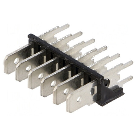 Conector spadă 6,3mm THT alamă cositorit 500V | Electronic-mag.ro | Componente Electronice