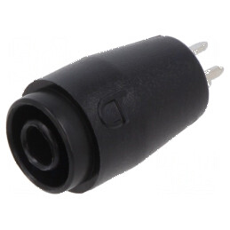 Conector banană 4mm soclu negru 25A 1kV pentru PCB | Electronic-mag.ro | Componente Electronice