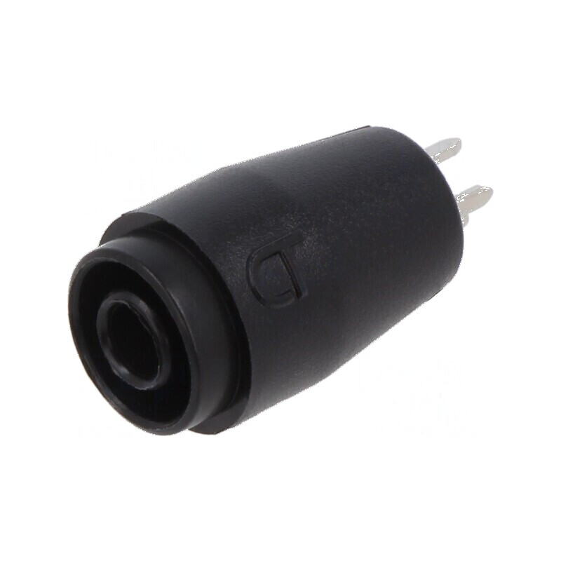Conector banană 4mm soclu negru 25A 1kV pentru PCB | Electronic-mag.ro | Componente Electronice