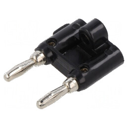 Adaptor negru 15A banană 4mm x2, MDP mufă x2 5mΩ | Electronic-mag.ro | Componente Electronice
