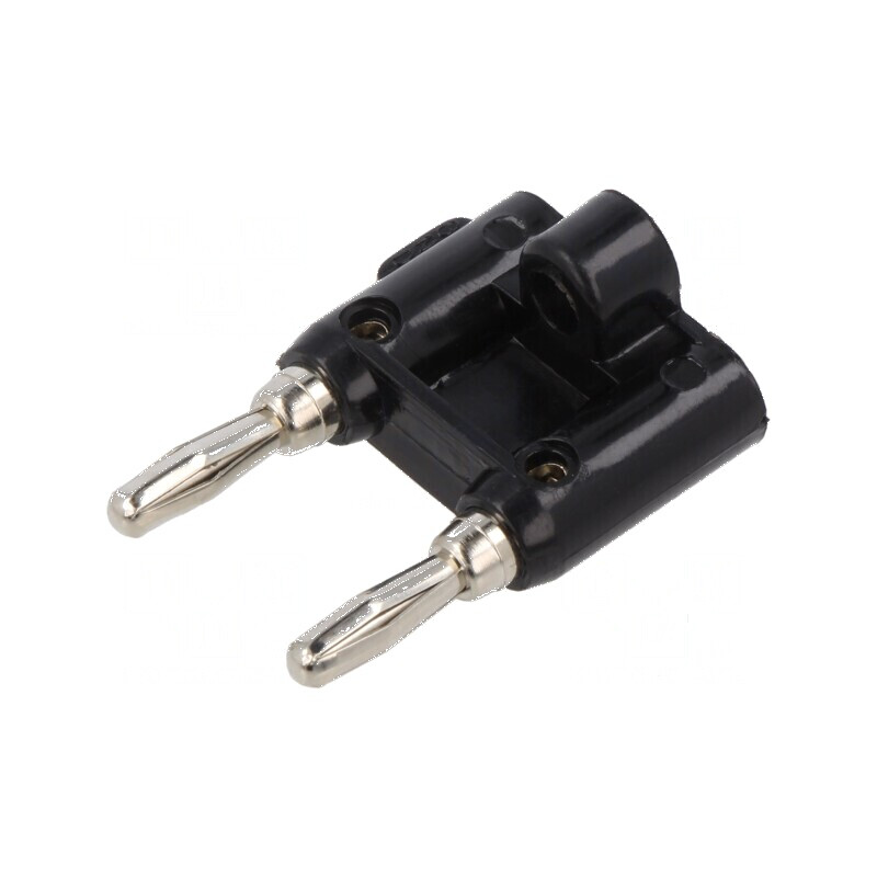 Adaptor negru 15A banană 4mm x2, MDP mufă x2 5mΩ | Electronic-mag.ro | Componente Electronice