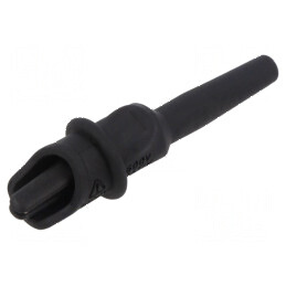 Bornă crocodil 10A neagră lipită, capacitate prindere max. 9mm | Electronic-mag.ro | Componente Electronice