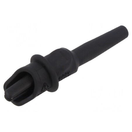 Bornă crocodil 10A neagră lipită, capacitate prindere max. 9mm | Electronic-mag.ro | Componente Electronice
